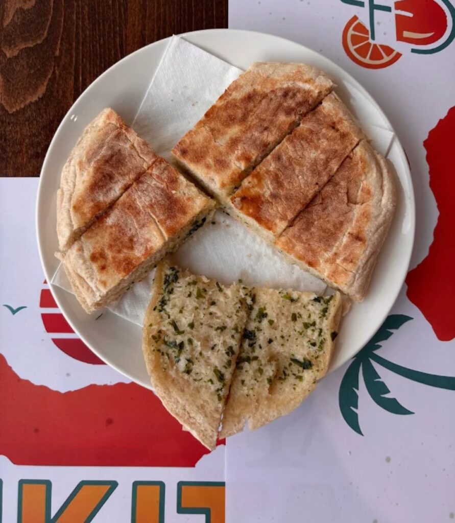 Madeiran bolo do caco bread with garlic butter